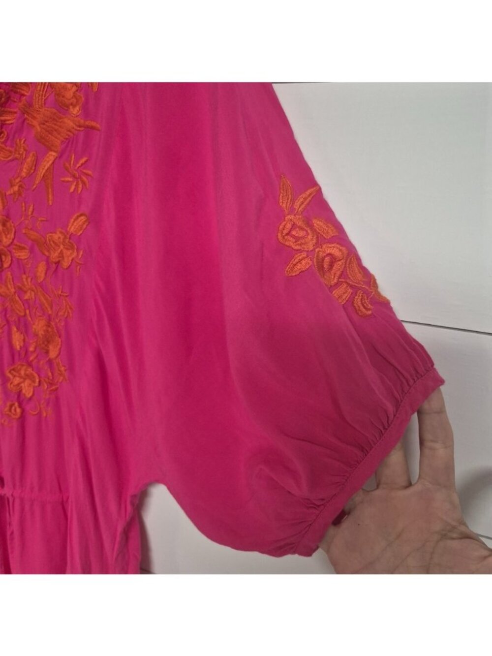 Ivu Jane Women's Pink Boho Embroidered Tunic Top - Picture 3 of 9